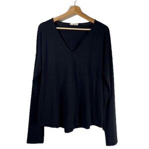 Rag & Bone Women's V-neck Long Sleeve Shirt Black Size L